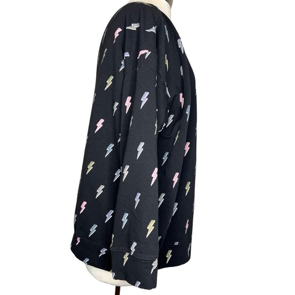 Torrid fleece women’s size 1-(14–16) black with gray pink gold lightning bolts d - Picture 5 of 14